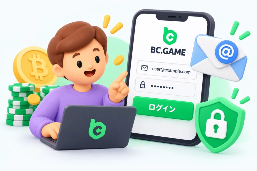 BC.Gameのメールアドレスログイン方法