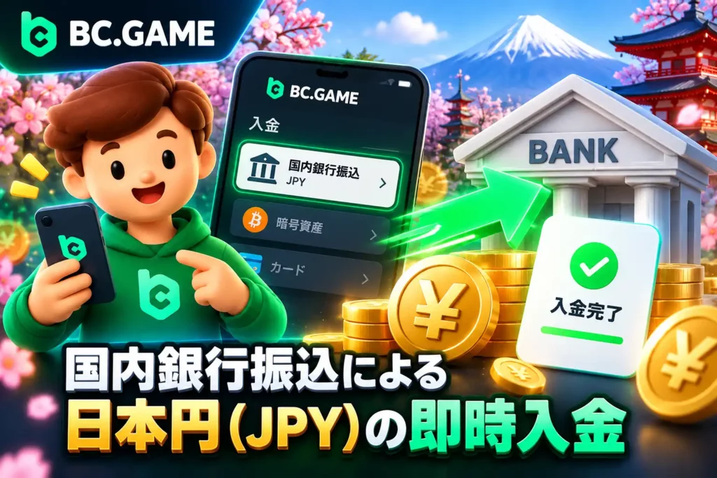 BC.Gameの日本円JPY銀行振込による入金