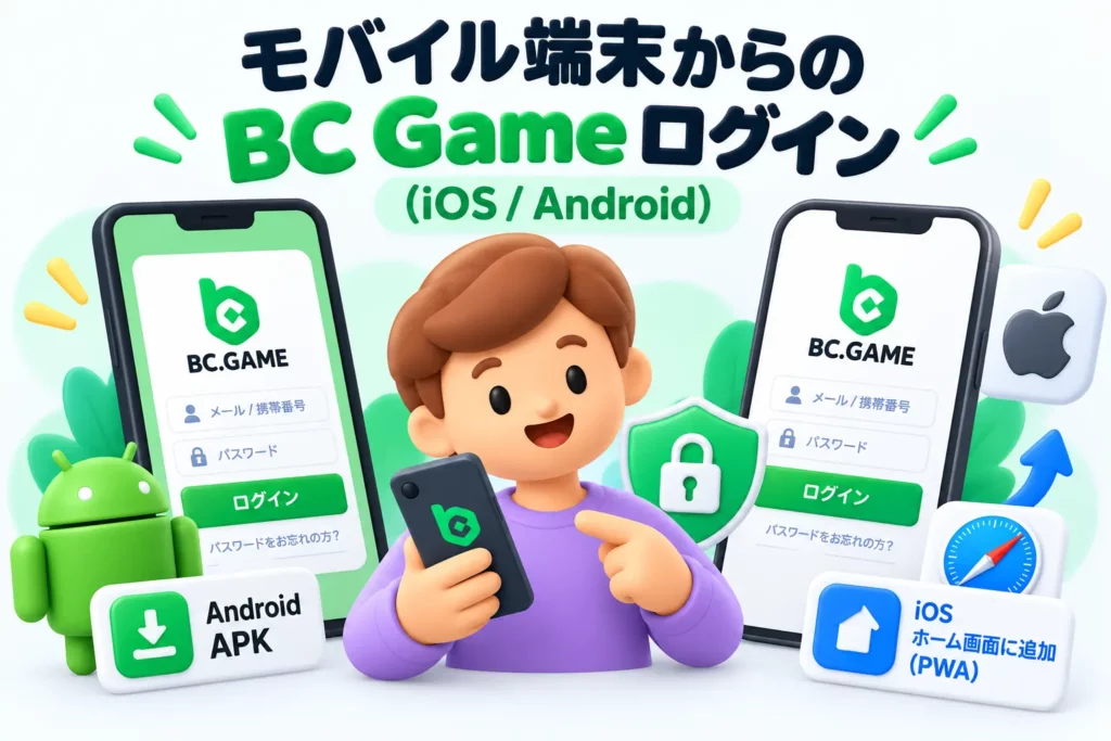 BC.GameのiOS・Androidモバイルログイン